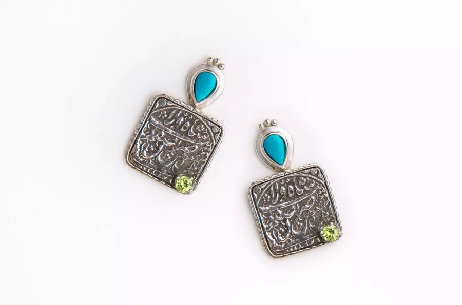 Turquoise coin earrings 