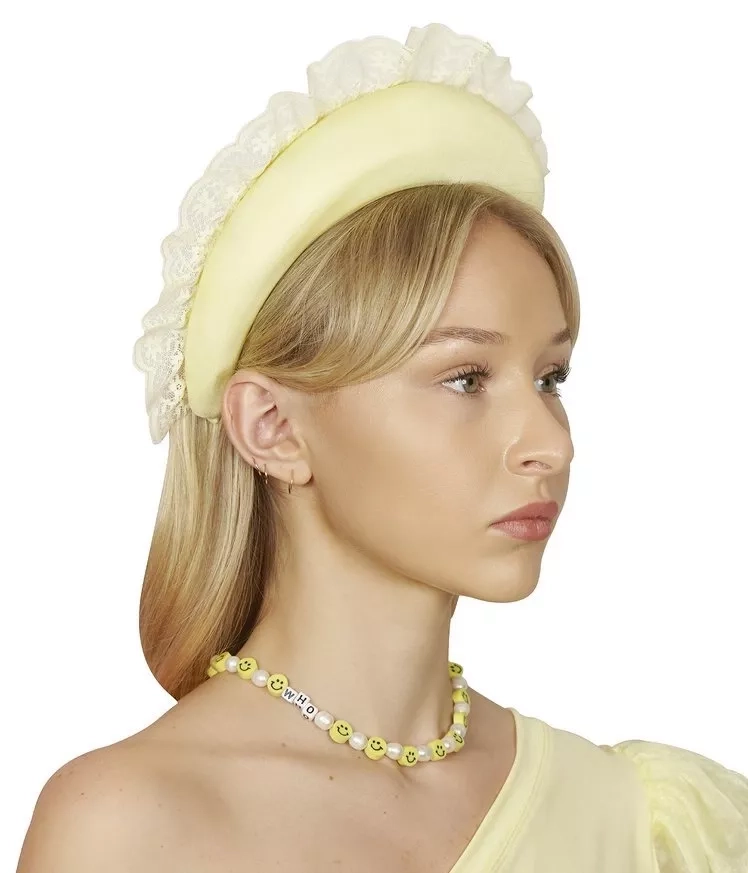 Yellow Headband with Lace