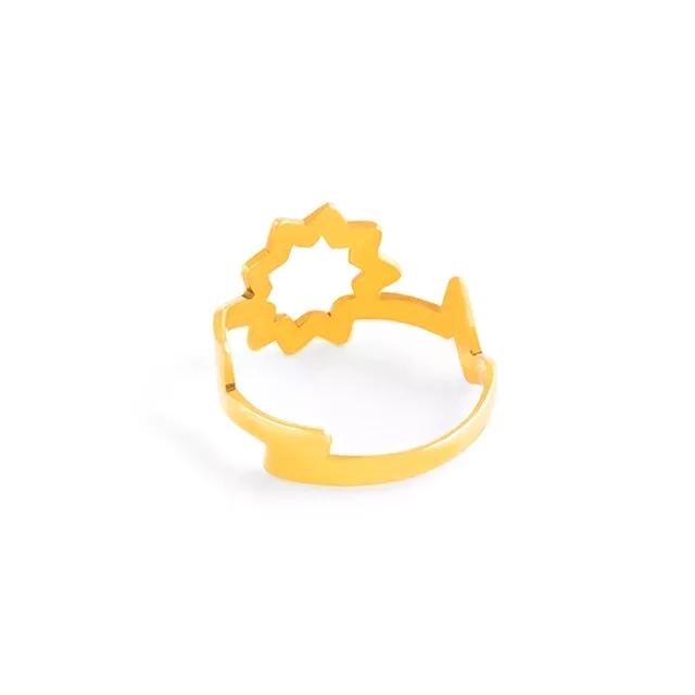 Persian Eslimi Inspired Gold Sun Star Ring
