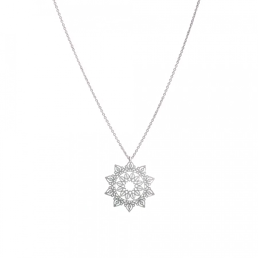Summer Silver necklace with Persian pattern 