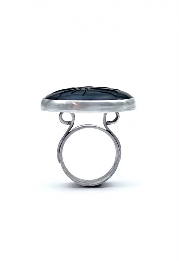 Handmade ONE OF A KINDl ring, black onyx, size 7, natural handmade