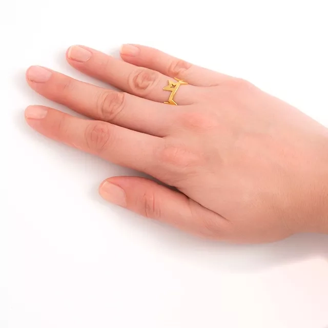 Persian Eslimi Gold Stars Shaped Ring