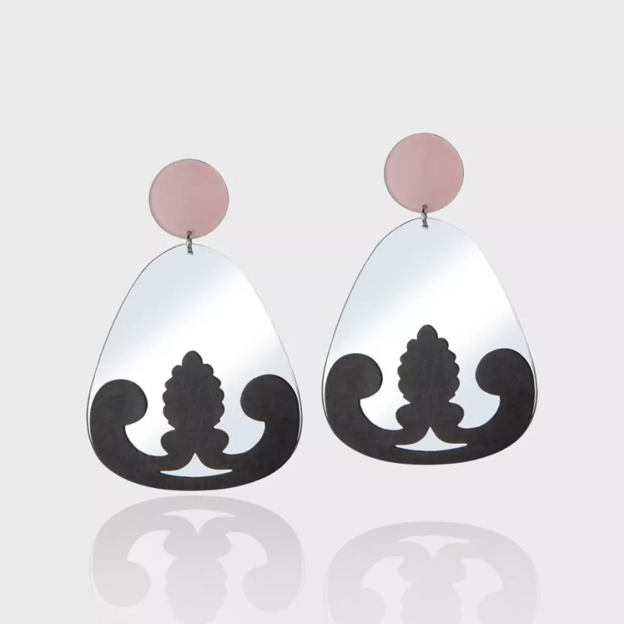 Toranj pattern mirror earrings