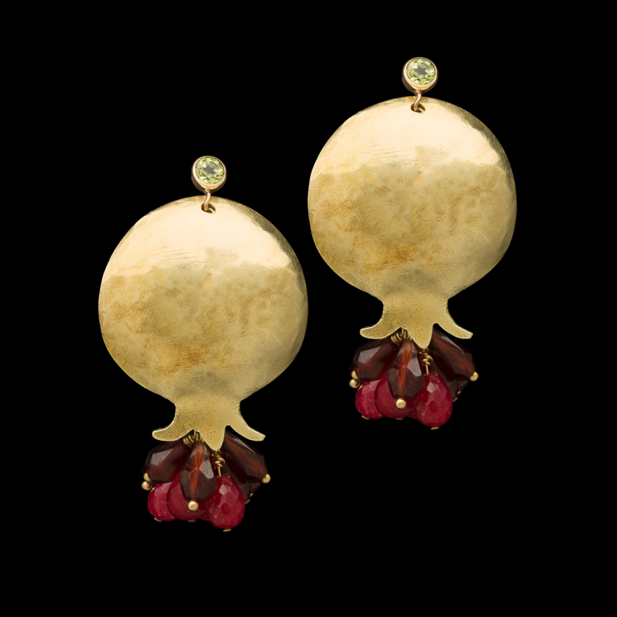 Handmade Persian Pomegranate Earrings Anar, Yalda