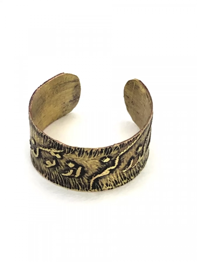 handmade Persian poem calligraphy ring, bras ring, adjustable ring