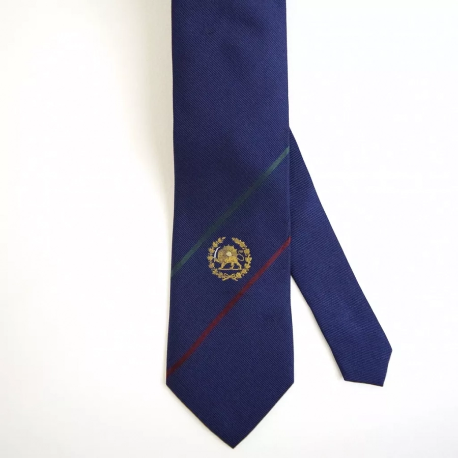 Embellished With The Lion & Sun Crest And Flag Of Iran Amordad Necktie