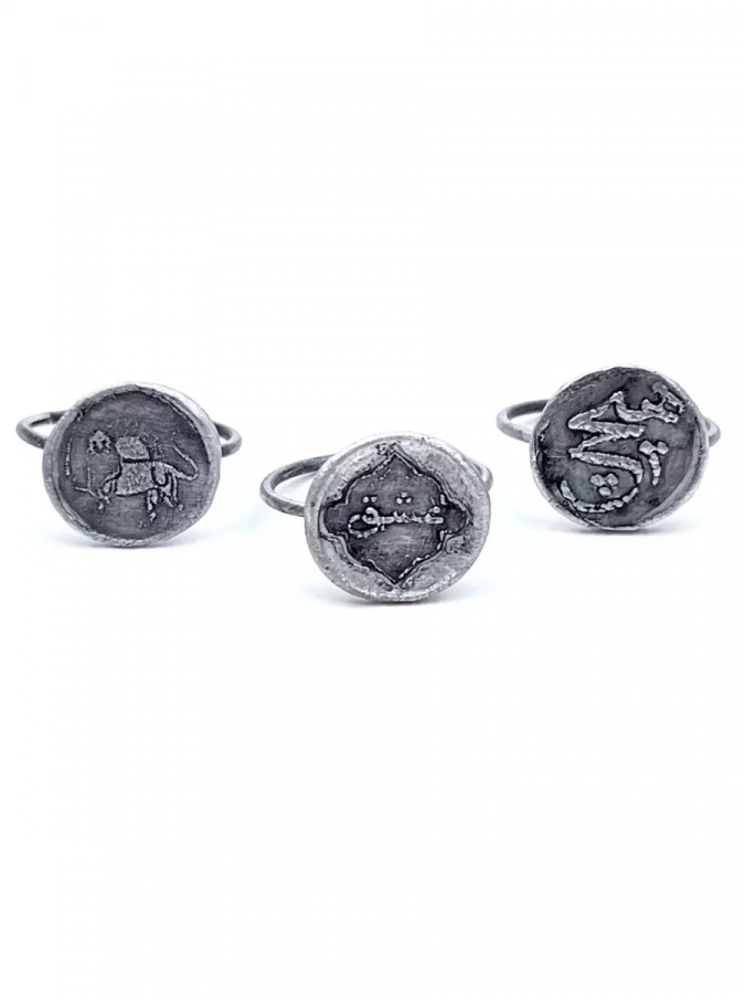 Handmade Persian (heech) word wax seal sterling Silver ring,