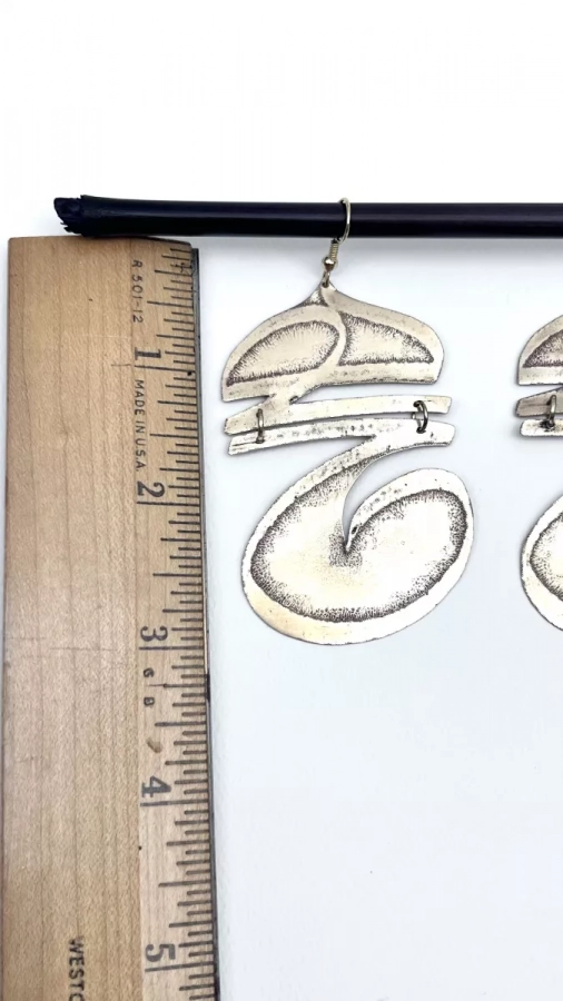 Handmade Persian Heech Calligraphy Earrings, brass earring