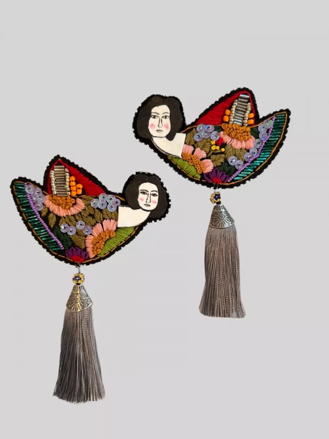 Oversize exotic Persian angel earrings