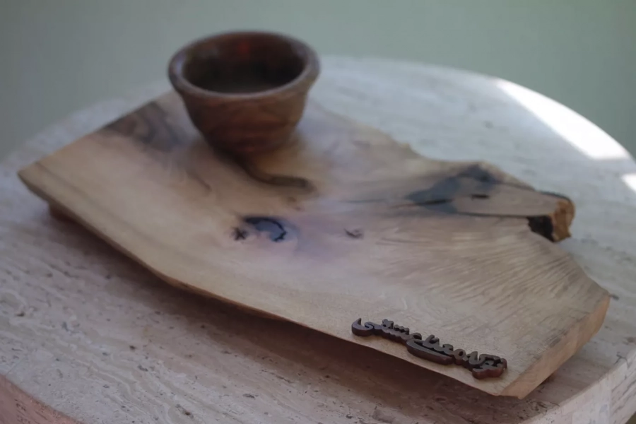  wooden tray with bowl 