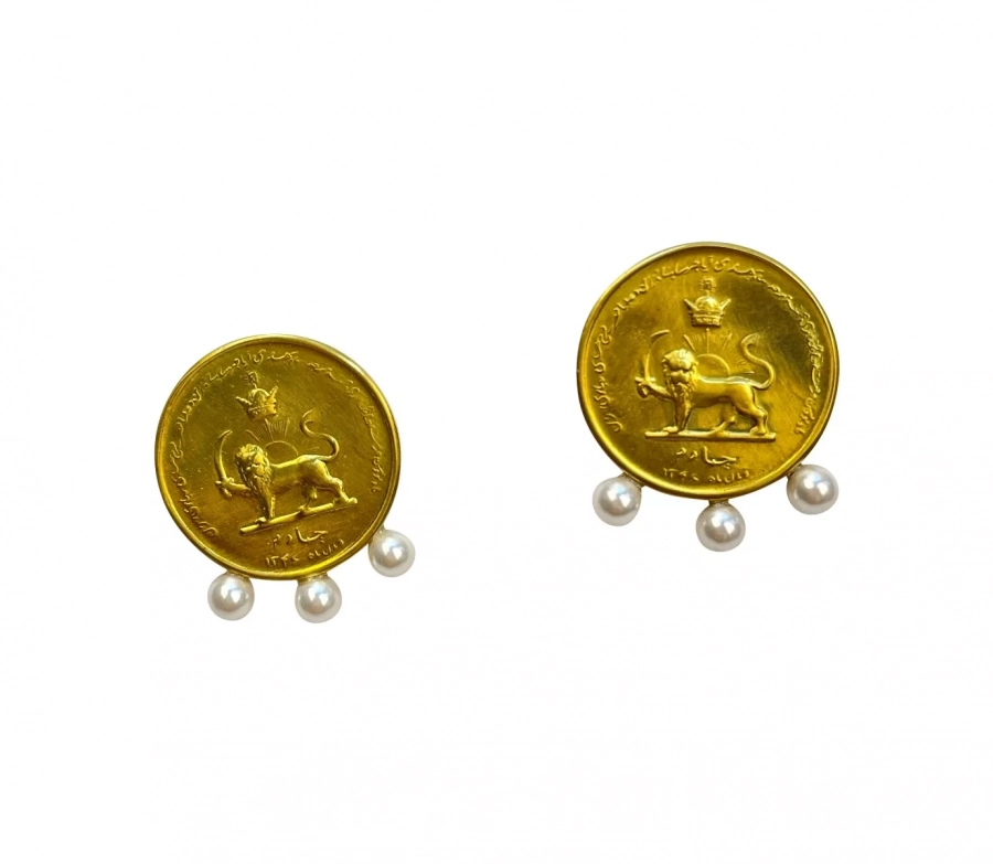 Coin Earrings With Pearls