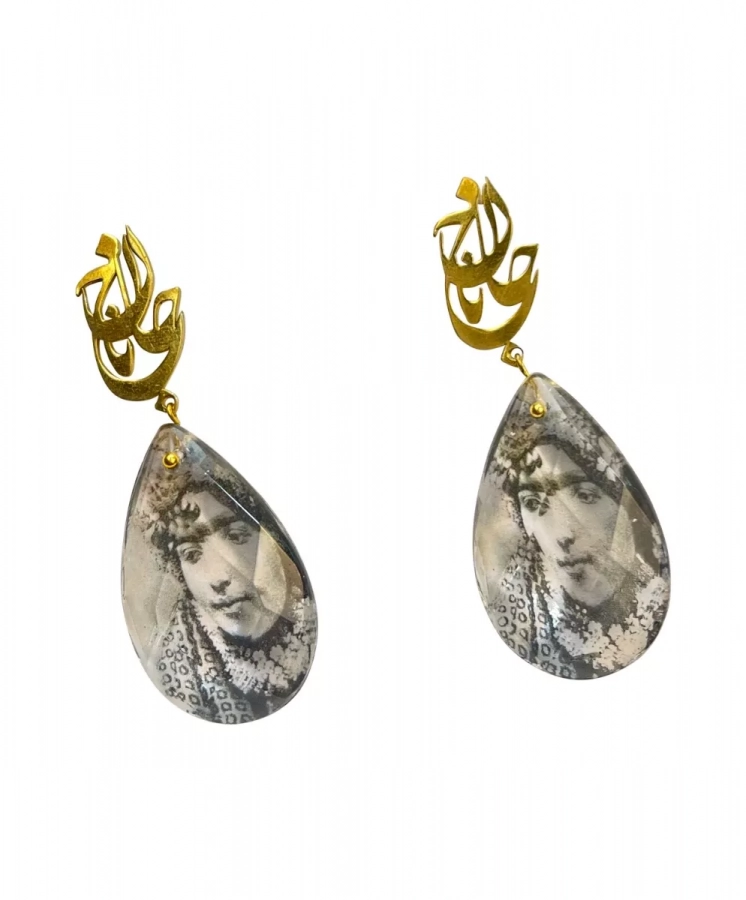 buy Persian Qajar Girl Crystal Jane Janan Calligraphy Earrings