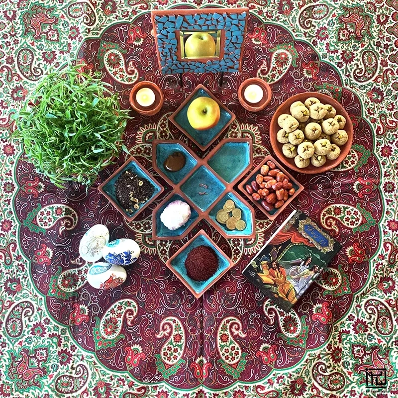 Persian Star Tile II – 4 Side Plates - Nowruz or Mezzeh Plate 