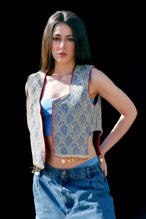 Handmade Loose Fit Vest with Coins
