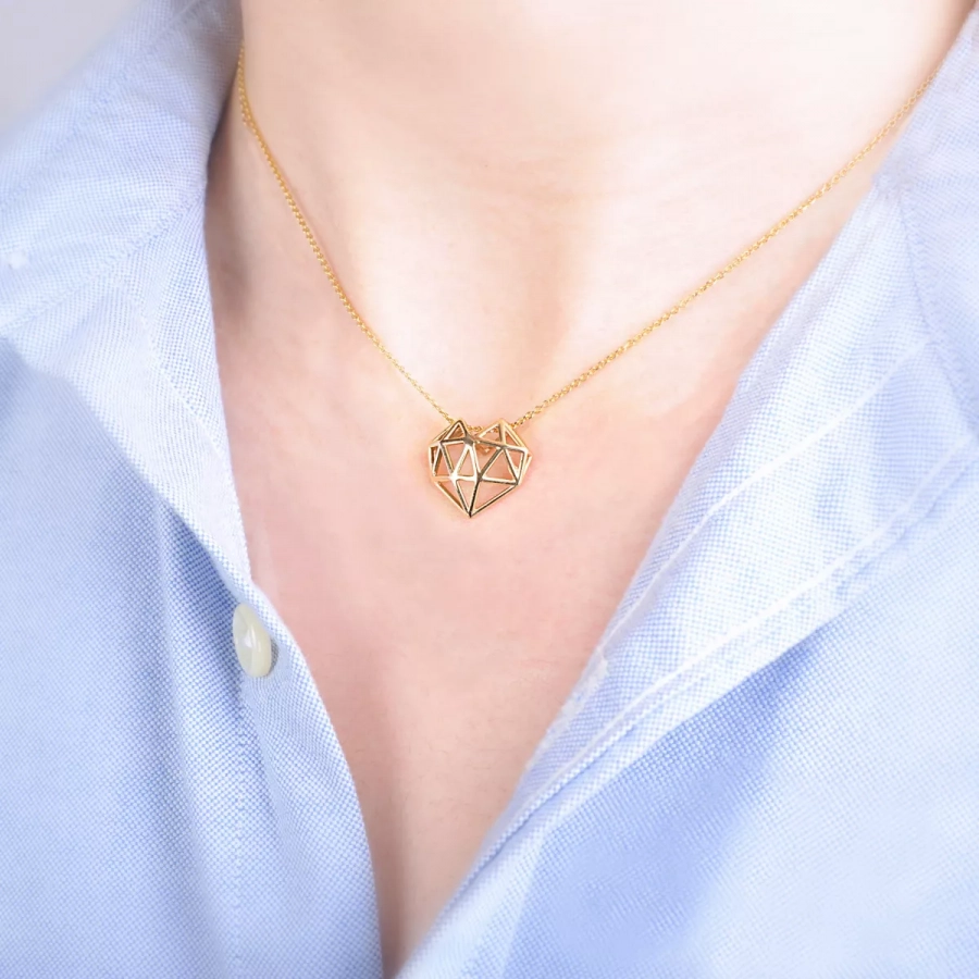 Gold Plated Silver Tiny Heart Necklace, Friendship Necklace