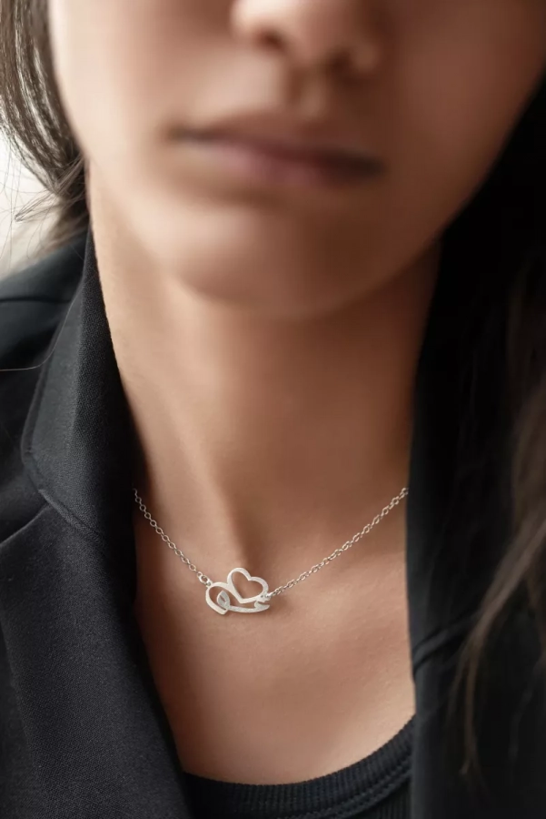 Silver Persian Calligraphy Love Necklace, Eshgh Necklace
