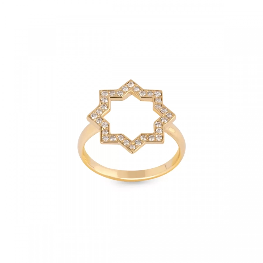 Noor Diamond Ring - 18k yellow gold