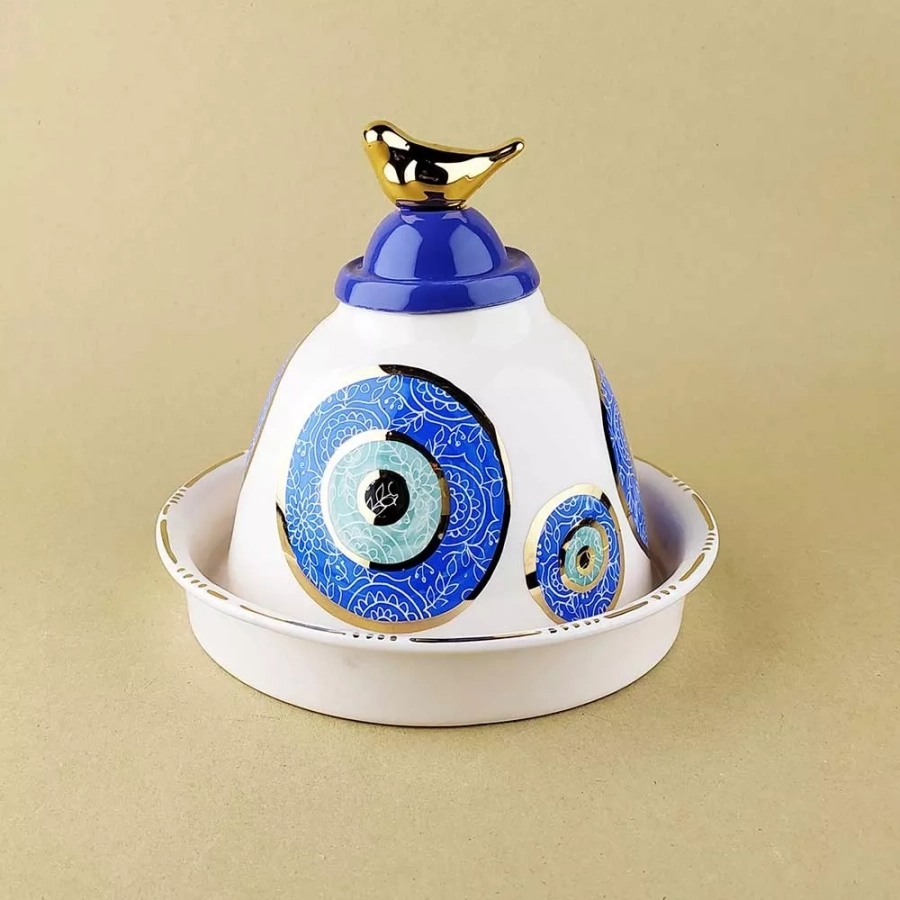 SH-Evil Eye Butter Dish With Lid