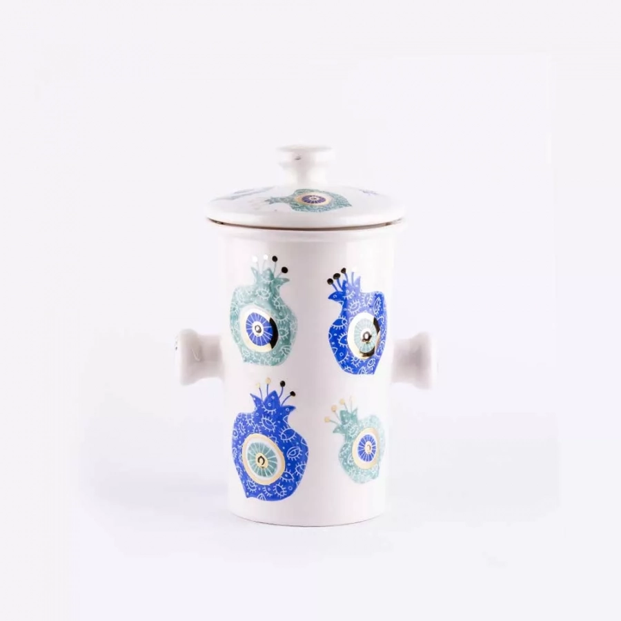 SH-Blue & Green Pomegranate Canister – Tall