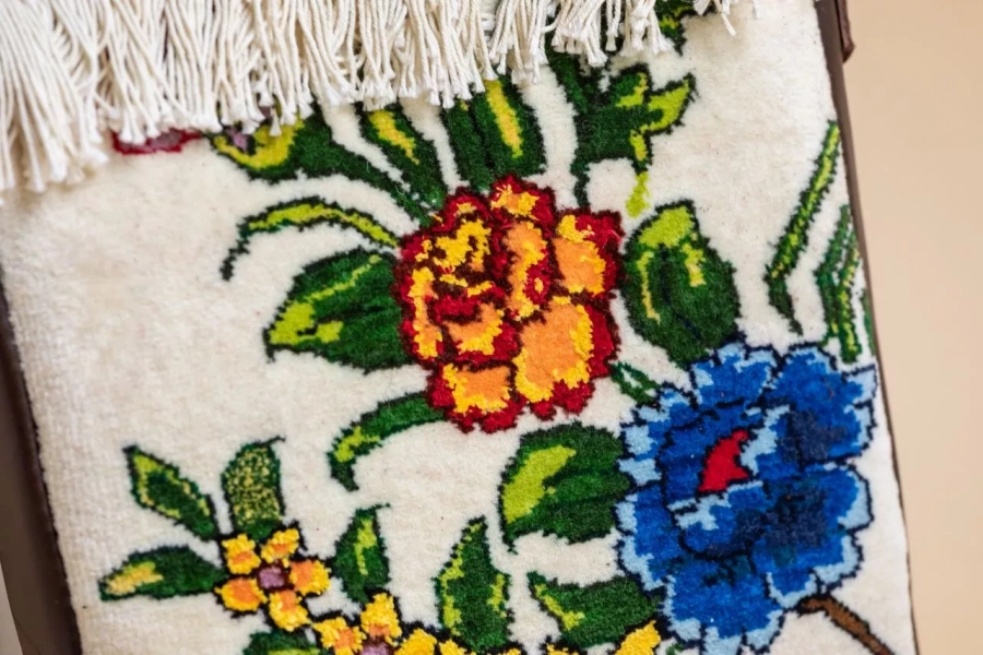Hand woven and handmade, one of a kind Unique Carpet weaving IAWF