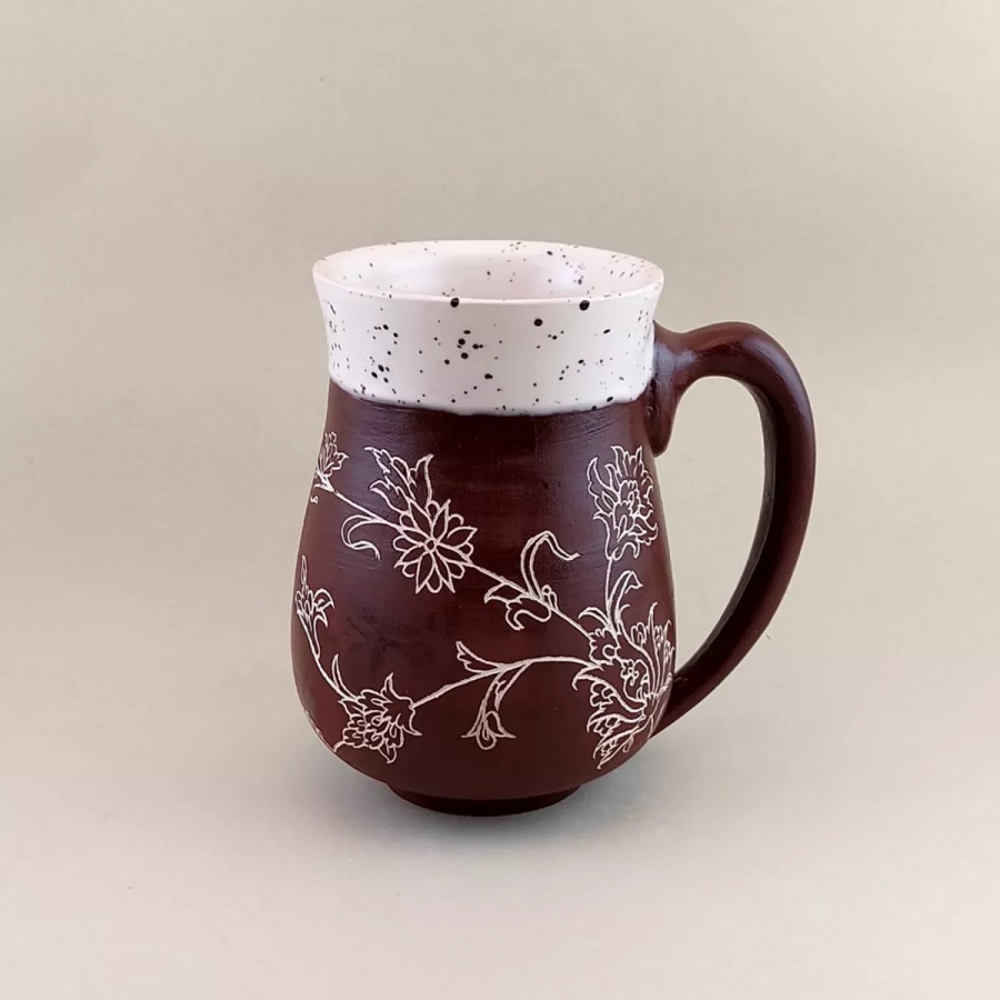 Pottery mug, 16 OZ, Drinking glass, Coffee mug, Handmade ceramic mug,Hand painting mug, Pottery handmade mug, Housewarming gift