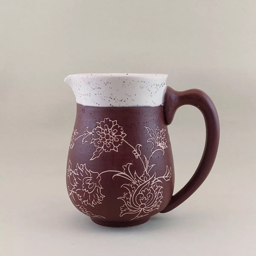 Pottery mug & Pitcher, Red Drinking glass, Coffee mug, Handmade ceramic mug,Hand painting mug, Pottery handmade mug, Housewarming gift