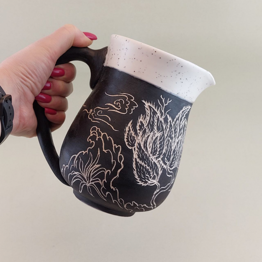 Pottery mug & Pitcher, Drinking glass, Coffee mug, Handmade ceramic mug,Hand painting mug, Pottery handmade mug, Housewarming gift