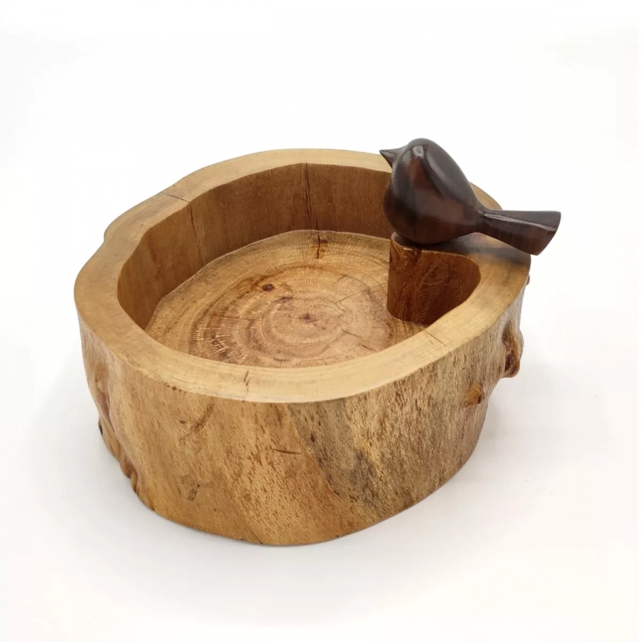 Wooden Bowl & bird