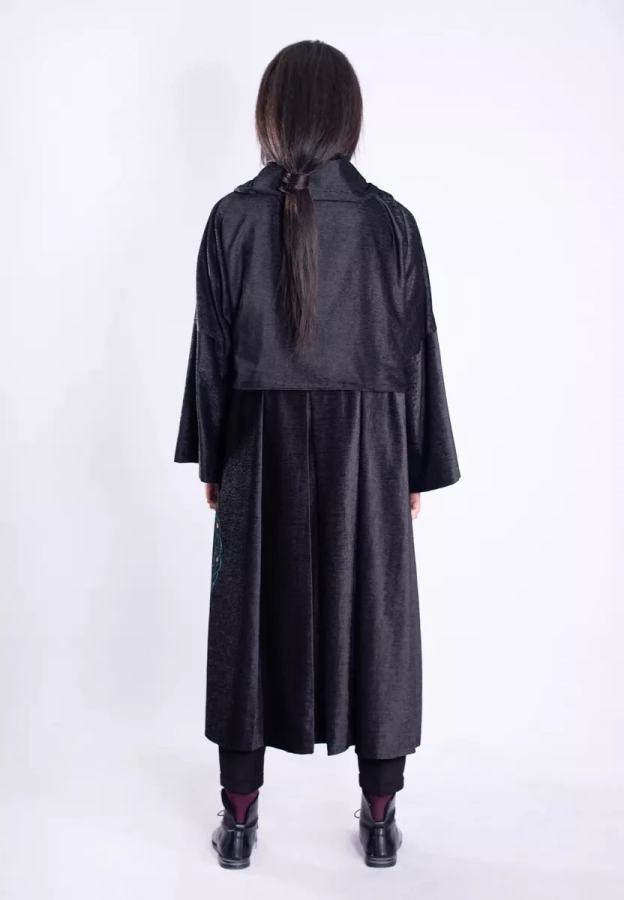 Handmade Asymmetrical Long Jacket With Scorpion