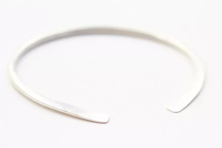 Sterling Silver Cuff Bracelet - Side Hammered