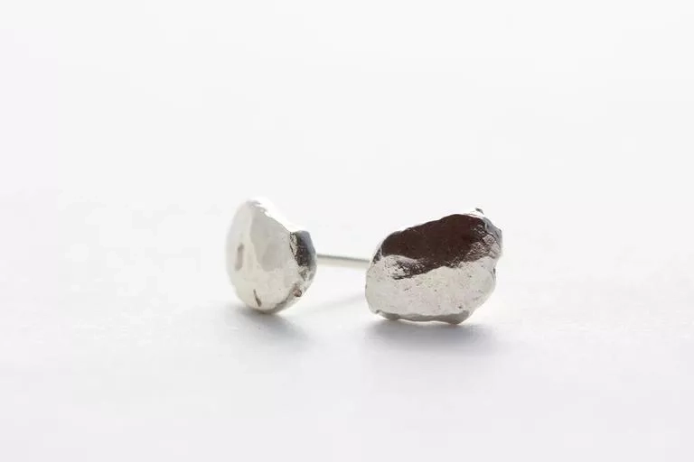 Sterling Silver Nugget Studs