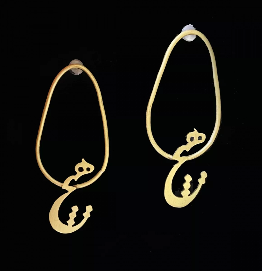 Persian Calligraphy Heech Hich Earrings