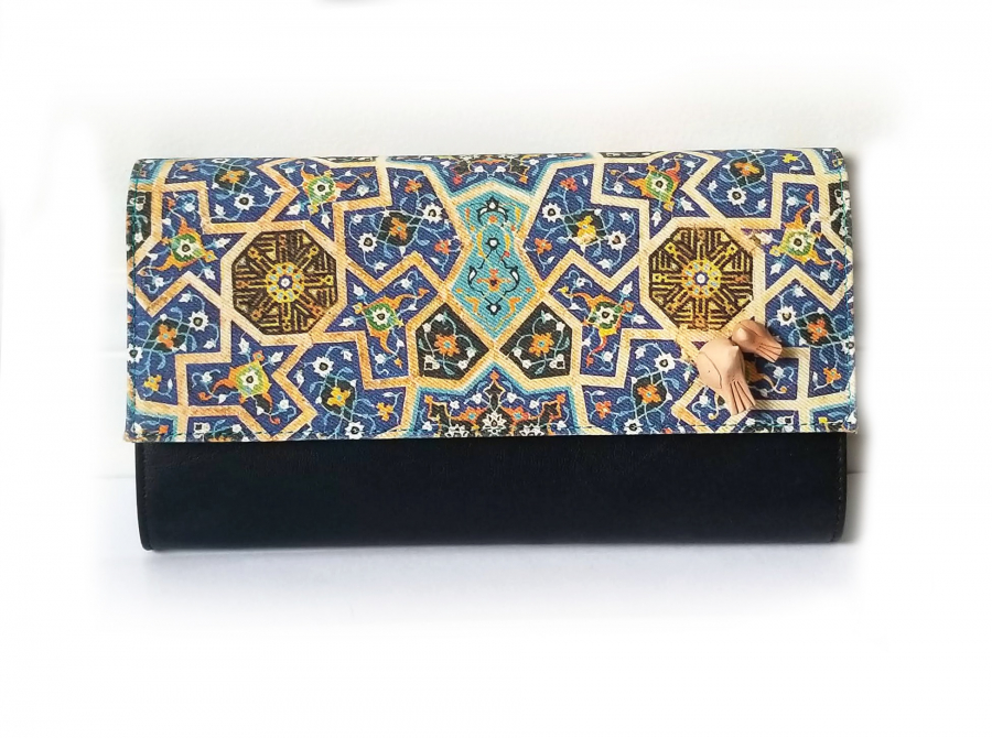 Persian and eslimi tile pattern clutch