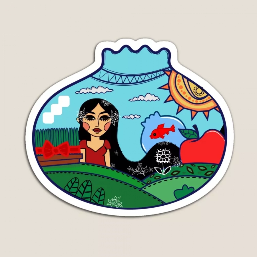 Persian 7seen Nowruz Illustration Magnet Sticker