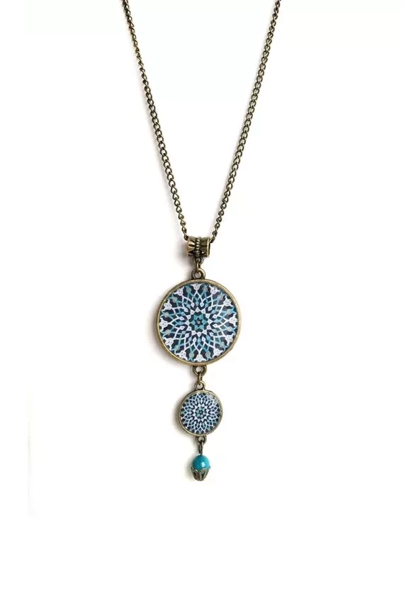 SEPIDEH necklace with ancient Persian tile design - Oriental - Mediterranean