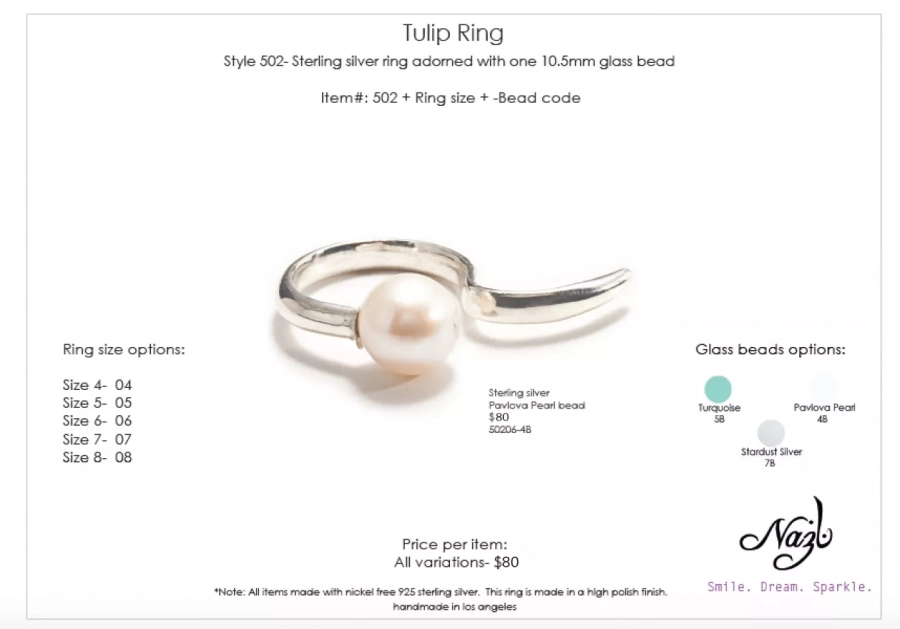 Serpent Pearl Or Turquoise Tulip Ring