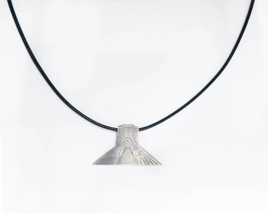 Minimal Azadi Tower Handmade With Silver And Leather 