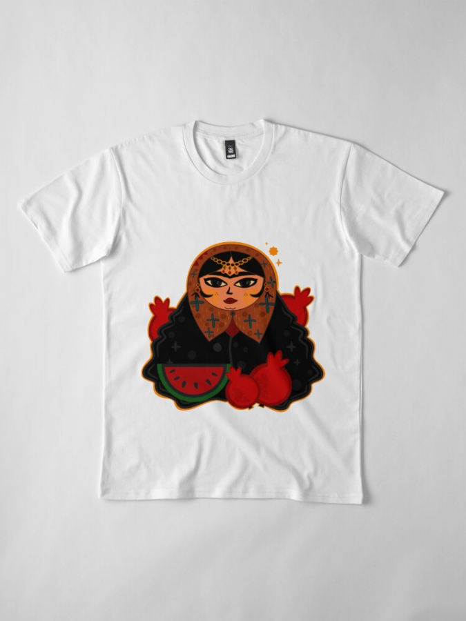 Persian Illustration Khanoom Kuchik Longer Sleeve Women's T-shirt 