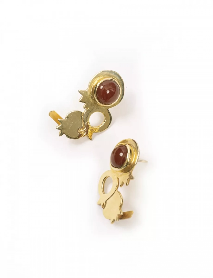 Silver Yellow Gold Plated Pomegranate All Ear Jacket