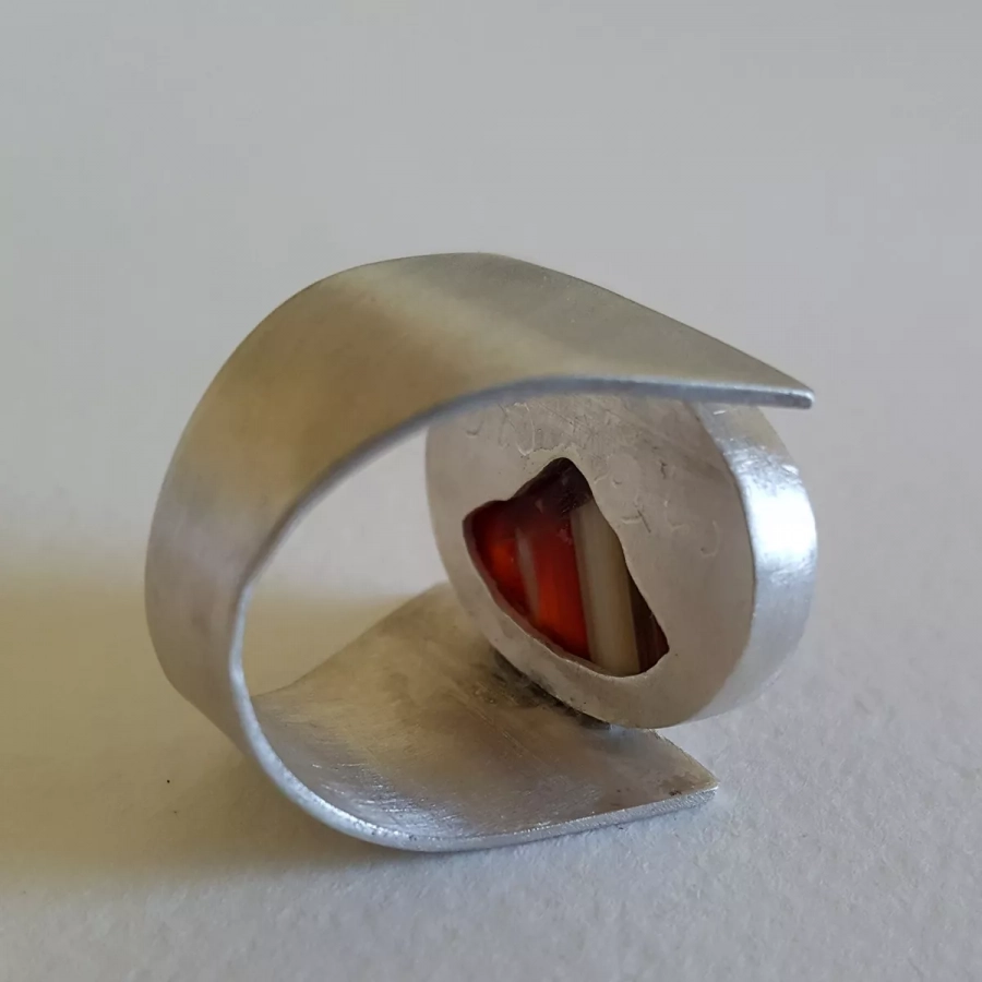 Damavand ring, agate ring, handmade silver and agate ring