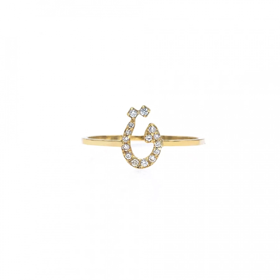 Tiny Treasures Perso – Arabic Initial Pave Ring