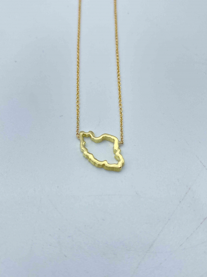 Thick Iran Map Necklace In Silver Or Gold