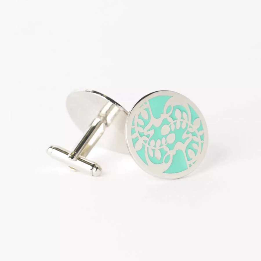 Solh (peace) Persian Calligraphy Cufflinks -torquoise