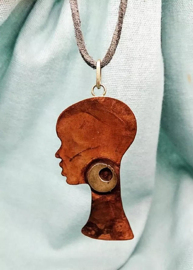 Handmade Silver And Copper Necklace Head