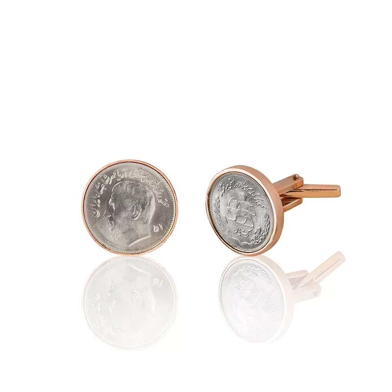 Rose gold-plated silver cufflinks