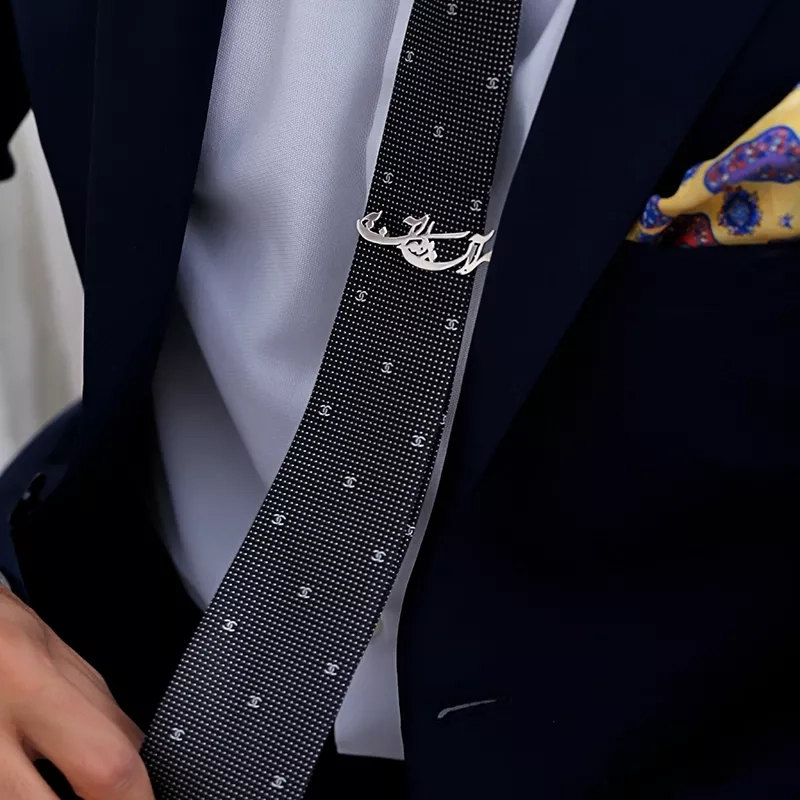 Silver Tie pin with the Persian calligraphy of sentence