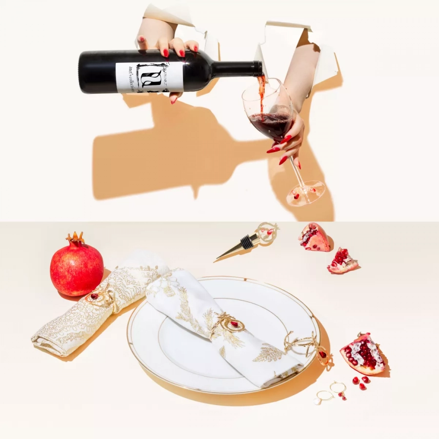 Pomegranate Wine Stopper & Glass charms