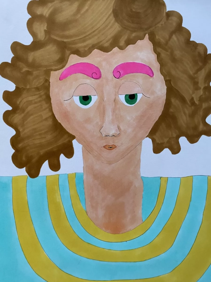 The Girl with Curly Hair - from Faces - Abstract & Uninspired series