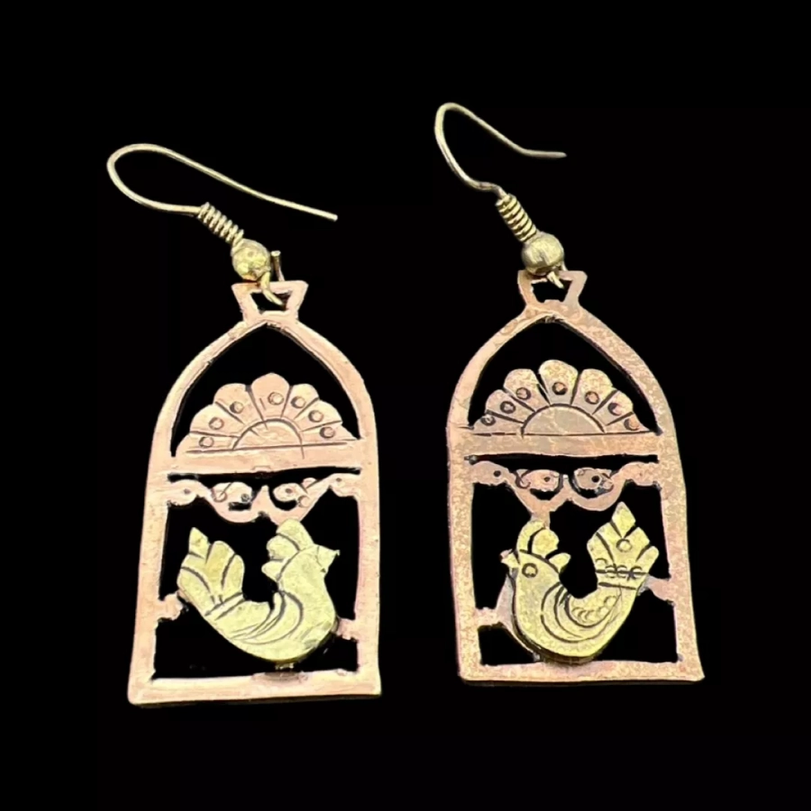 Brass Persian style earrings