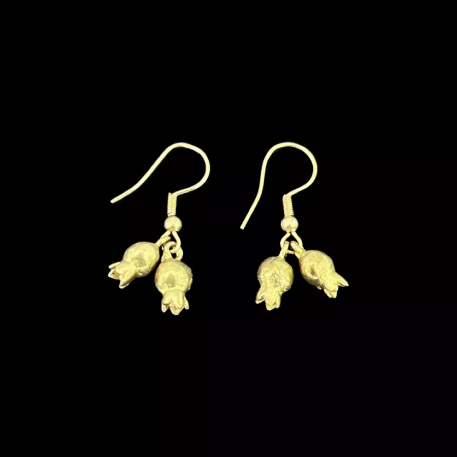 Brass Tiny Pomegranates  earrings